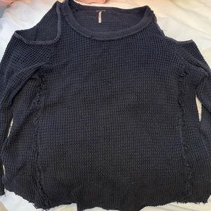 Cold shoulder free people sweater. Soft waffle material